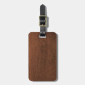 Monogram bruin leder bagagelabel (Voorkant verticaal)