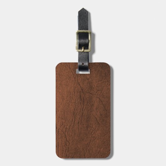 Monogram bruin leder bagagelabel (Voorkant verticaal)