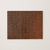 Monogram bruin leder legpuzzel (Horizontaal)