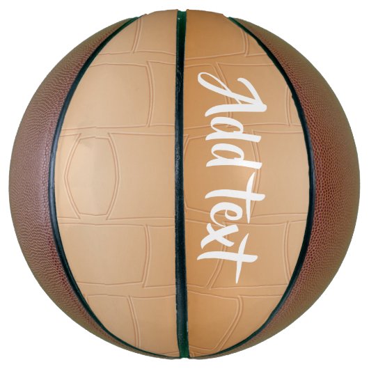 Monogram bruin leer geweven basketbal (Verticaal)