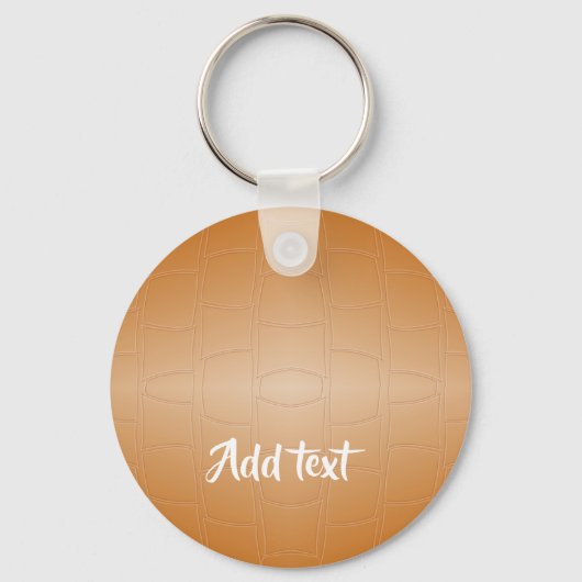 Monogram bruin leer geweven sleutelhanger (Voorkant)