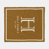 Monogram Bruin & Wit Trouwkoppels Namen Fleece Deken (Voorkant (Horizontaal))