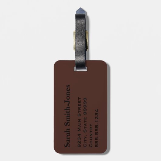 Monogram Bruin Zwarte Streepje Bagagelabel (Achterkant verticaal)