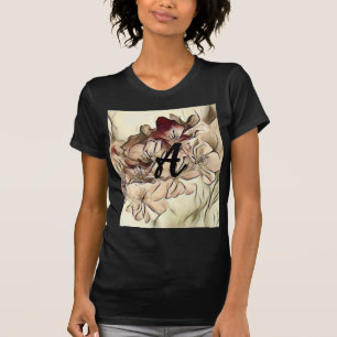 Monogram  bruine kersenbloesems t-shirt