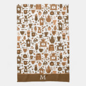 Monogram bruine koffie theedoek (Verticaal)