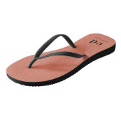 Monogram bruine terracotta teenslippers (Schuin)