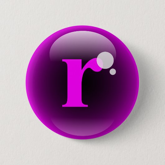 Monogram Bubble R Ronde Button 5,7 Cm (Voorkant)