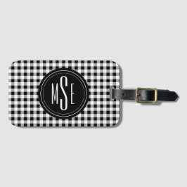 Monogram, Buffalo Check Plaid zwart en wit Bagagelabel