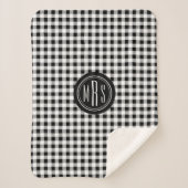 Monogram, Buffalo Check Plaid zwart en wit Sherpa Deken (Voorkant)