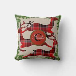 Monogram buffalo geponste rendieren kussen