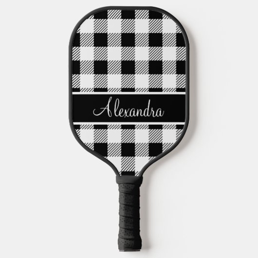 Monogram Buffalo Pset White en Black Pickleball Paddle (Voorkant)