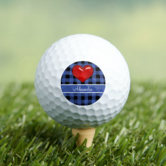 Monogram Buffalo Spond Zwart Blauw rood hart Golfballen