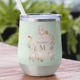 Monogram Bunny Rabbits Floral Easter, op maat gesn