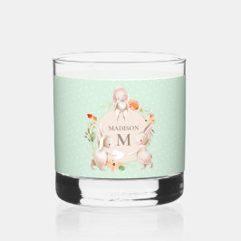 Monogram Bunny Rabbits Floral Easter, op maat gesn Whisky Glas