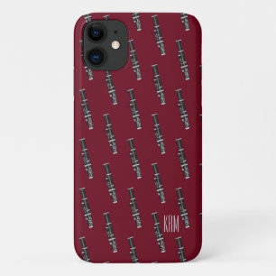 Monogram Burgundy Bassoon iPhone 11 Hoesje