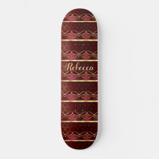 Monogram  Burgundy Colour Decor Luxury Gold Skateboard