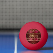 Monogram  Burgundy Colour Decor Luxury Pingpongballen (Net)