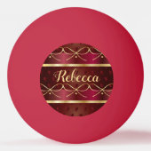 Monogram  Burgundy Colour Decor Luxury Pingpongballen (Achterkant)