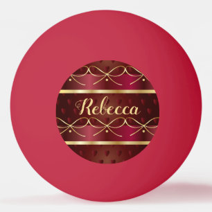 Monogram  Burgundy Colour Decor Luxury Pingpongballen