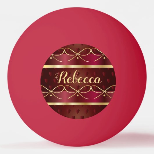 Monogram  Burgundy Colour Decor Luxury Pingpongballen (Voorkant)