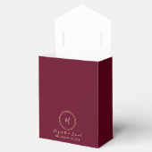 Monogram Burgundy Wedding Favor Box Bedankdoosjes (Geopend)