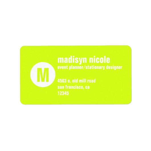 MONOGRAM BUSINESS LABEL (Voorkant)