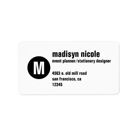 MONOGRAM BUSINESS LABEL (Voorkant)