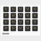 Monogram Business Logo Square Sticker (Vel)