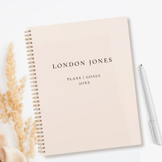 Monogram Business Planner Nom simple Blush Pink