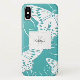 Monogram Butterflies Art iPhone X Hoesje