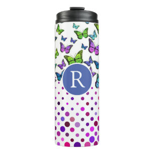 Monogram Butterflies en Stippen Thermosbeker
