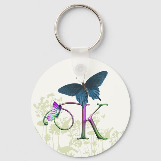 Monogram Butterfly Fantasy K Sleutelhanger (Voorkant)