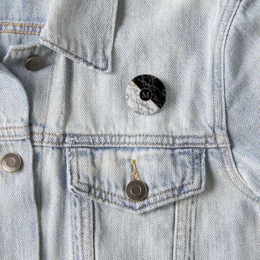 Monogram Button met zwarte witte marmer (In situ)