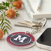 Monogram Button schrijfmachine Sleutelhanger (Voorkant Rechts)