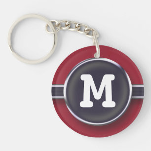 Monogram Button schrijfmachine Sleutelhanger