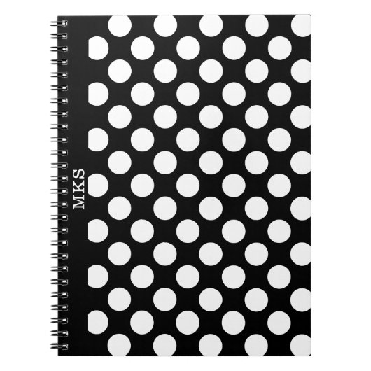 Monogram BW Polka gedateerd Notitieboek (Voorkant)