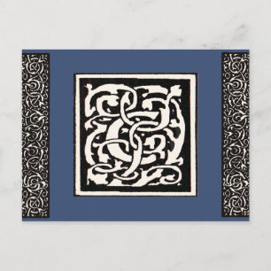  Monogram C Art Nouveau Letter Briefkaart