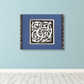 Monogram C Art Nouveau Letter Canvas Afdruk (Insitu (Houten vloer))