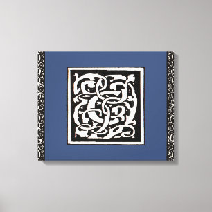 Monogram C Art Nouveau Letter Canvas Afdruk