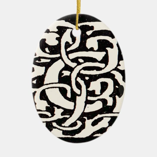  Monogram C Art Nouveau Letter Keramisch Ornament (Voorkant)