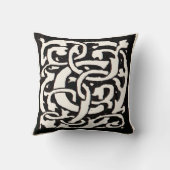  Monogram C Art Nouveau Letter Kussen (Achterkant)