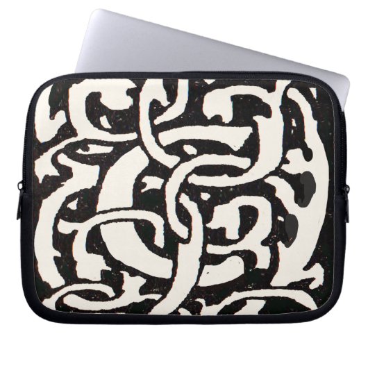  Monogram C Art Nouveau Letter Laptop Sleeve (Voorkant)