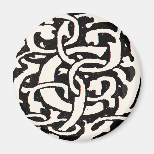  Monogram C Art Nouveau Letter Magneet (Voorkant)