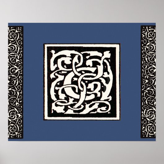Monogram C Art Nouveau Letter Poster (Voorkant)