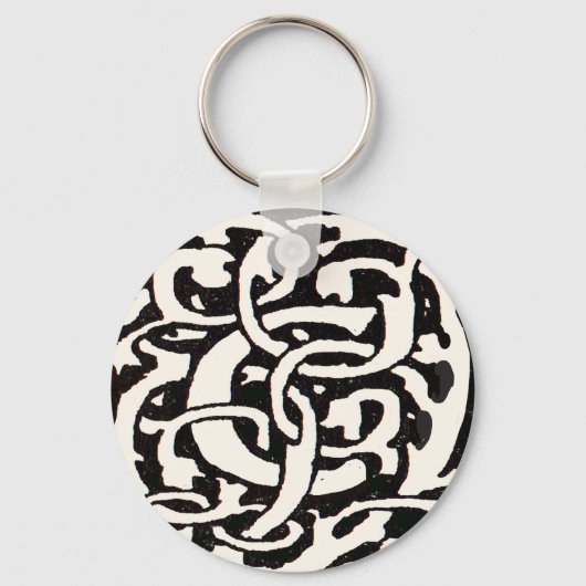  Monogram C Art Nouveau Letter Sleutelhanger (Voorkant)