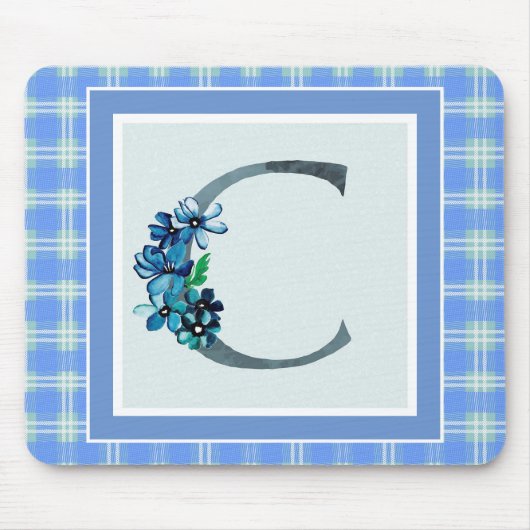 Monogram "C" Blauw spellen Muismat (Voorkant)