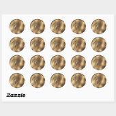 Monogram C Bronze Wedding Invitation Holiday Ronde Sticker (Vel)