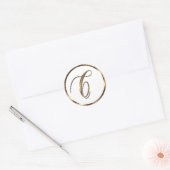 Monogram C Faux Bronze Ronde Sticker (Envelop)
