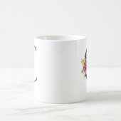 Monogram C Floral Name Polka Dot Coffee Mug Koffiemok (Center)
