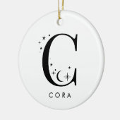 Monogram C Hemelse Naam Keramisch Ornament (Links)